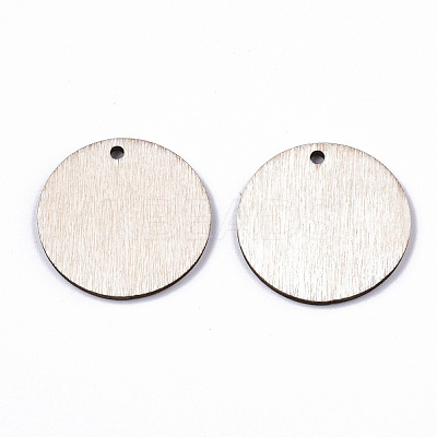 Unfinished Natural Poplar Wood Pendants WOOD-S045-108-1