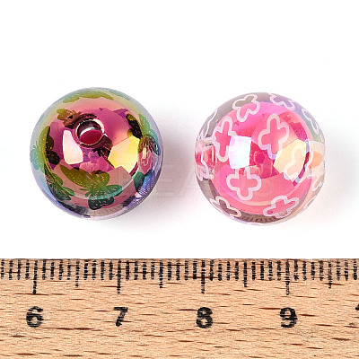 Printed Transparent Acrylic Beads MACR-T048-08-1
