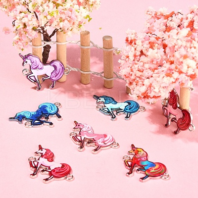 30Pcs Printed Alloy Connector Charms PALLOY-CJ0002-22-1