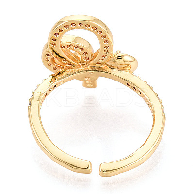 Knot Brass Micro Pave Cubic Zirconia Cup Peg Ring Settings KK-N274-23G-1