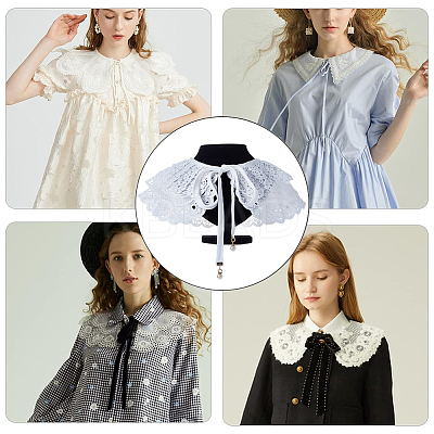 1Pc Detachable Polyester Lace Collars AJEW-GF0007-65-1