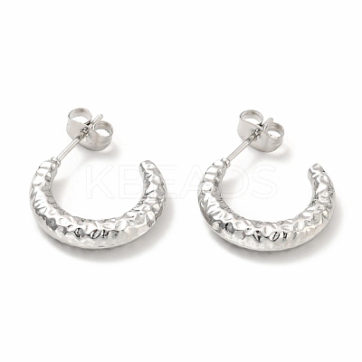 Non-Tarnish 304 Stainless Steel Crescent Moon Stud Earrings EJEW-F283-05P-1