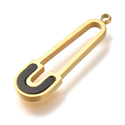 Ion Plating(IP) 304 Stainless Steel Enamel Pendants STAS-P371-073G-1