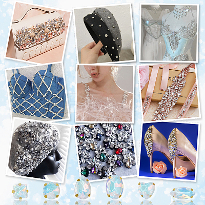 106pcs 6 Style Sew On Rhinestone FIND-OC0004-09G-1
