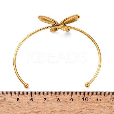 304 Stainless Steel Cuff Bangles for Women BJEW-F491-01G-01-1