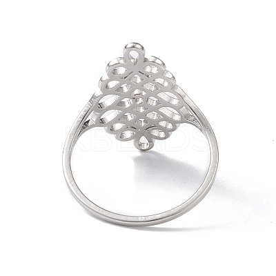 Non-Tarnish Hollow Out Chinese Knot 304 Stainless Steel Finger Ring for Women LS-RJEW-E073-09P-1