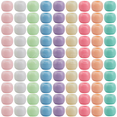 400Pcs Opaque Acrylic European Beads SACR-SP0001-01-1