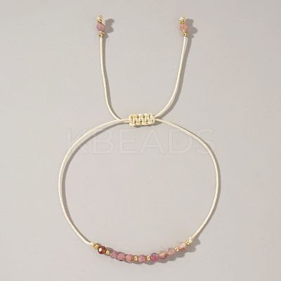 Natural Birthstone Braided Bead Bracelets for Women X-VA8051-10-1