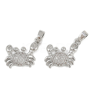 Brass Micro Pave Cubic Zirconia Pendants KK-F908-04P-1