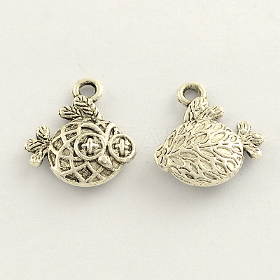 Tibetan Style Zinc Alloy Fish Charms TIBEP-Q033-56-1