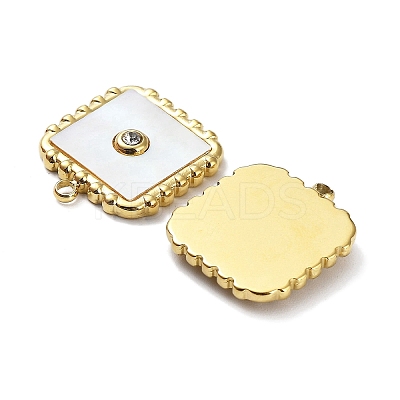 Ion Plating(IP) 304 Stainless Steel Pave White Shell Pendants STAS-Q254-36G-1