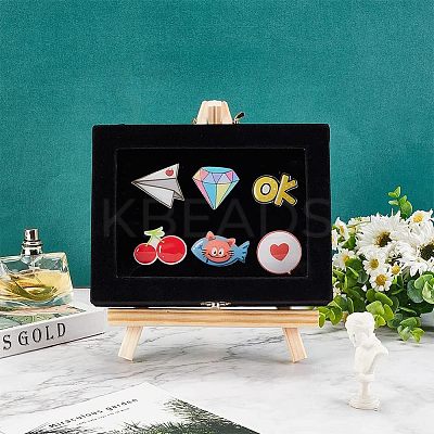 Rectangle Velvet Presentation Boxes for Brooch Badge Storage and Display CON-WH0095-05-1