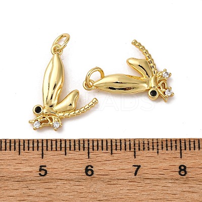 Brass Micro Pave Cubic Zirconia Pendants KK-P308-39G-1
