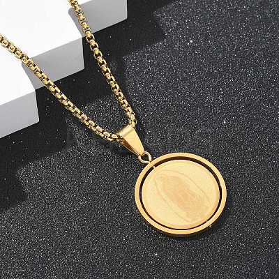 201 Stainless Steel Pendant Necklaces NJEW-Z058-01G-1