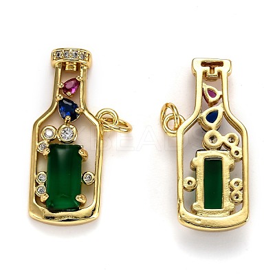 Brass Micro Pave Cubic Zirconia Pendants ZIRC-L100-045G-1