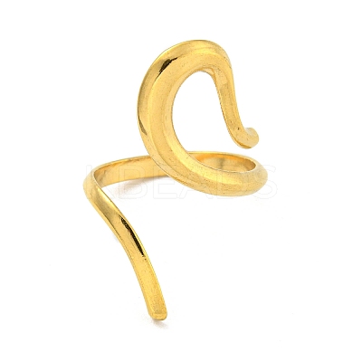 Ion Plating(IP) 304 Stainless Steel Open Cuff Rings RJEW-K245-91G-1