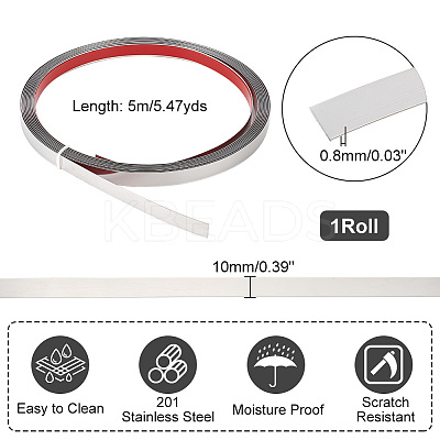 Flexible Self Adhesive 201 Stainless Steel Molding Trim AJEW-WH0248-316A-P-1