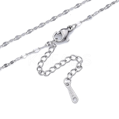 Non-Tarnish 304 Stainless Steel Dapped Chains Necklace for Men Women NJEW-N050-A05-S20-1