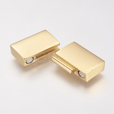 304 Stainless Steel Magnetic Clasps with Glue-in Ends STAS-I011-15G-1
