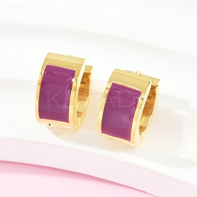 304 Stainless Steel Enamel Hoop Earrings EJEW-K268-20G-03-1