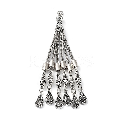 Tibetan Style Alloy Curb Chain Tassel Big Pendants LS-FIND-K013-01AS-08-1