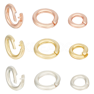 6Pcs 6 Styles 925 Sterling Silver Locking Jump Rings STER-GO0001-17-1