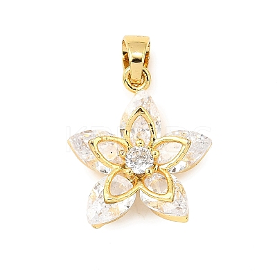 Brass Micro Pave Cubic Zirconia Pendants KK-R227-01G-1