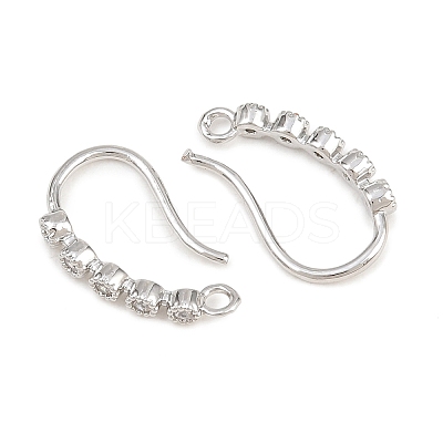 Brass Rhinestone Earring Hooks KK-C261-01A-P-1