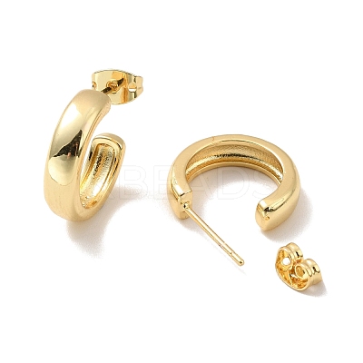 Rack Plating Brass C-shape Stud Earrings EJEW-M209-09G-1