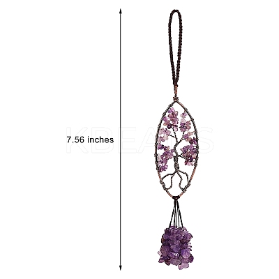 1Pc Natural Amethyst Big Pendant Decotations G-SZ0001-95A-1
