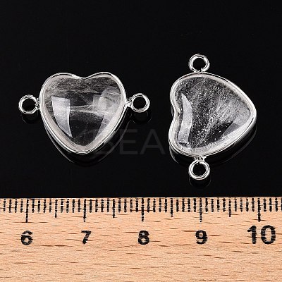 Natural Quartz Crystal Love Heart Pendants G-T138-205C-P-1