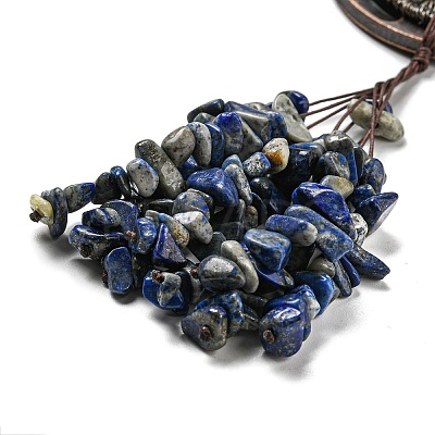 Natural Lapis Lazuli Chip Tree of Life Pendants Decoration G-F733-06F-1