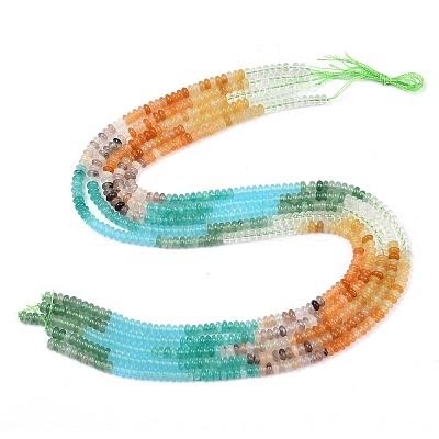 Glass & Natural Red Aventurine & Dyed White Jade & Topaz Jade & Quartz & Green Aventurin Beads Strands G-Z135-C03-2x4mm-1