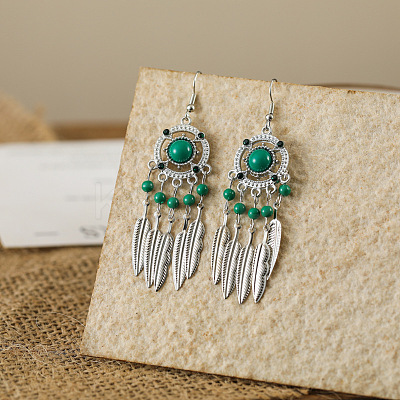 Alloy Resin Dangle Earrings FS-WG73BC7-12-1