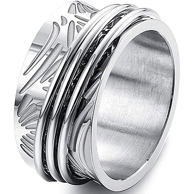 Retro Rotatable 304 Stainless Steel Finger Rings FS-WG84C22-01-1