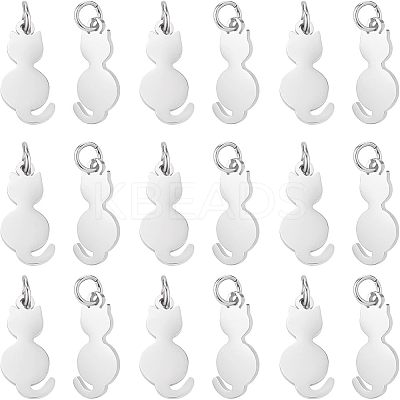 20Pcs 201 Stainless Steel Kitten Pendants STAS-UN0035-50-1
