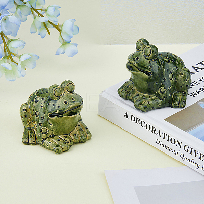 Resin Cute Frog Covers Toilet Bolts DJEW-WH0042-69-1