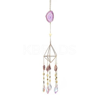 Glass Pendant Decorations AJEW-Q143-01-1