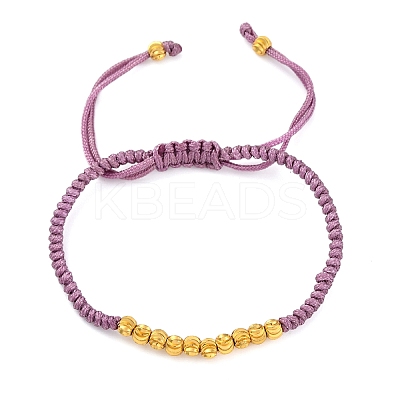 Polyester Cord Braided Bead Bracelets for Women BJEW-L698-01G-01-1