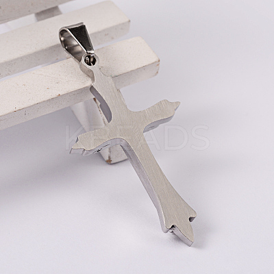 Tarnish Resistant Cross 304 Stainless Steel Surface Pendants STAS-D147-03-1