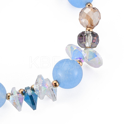 Faceted Glass Beads Stretch Bracelets BJEW-Q997-003-RS-1