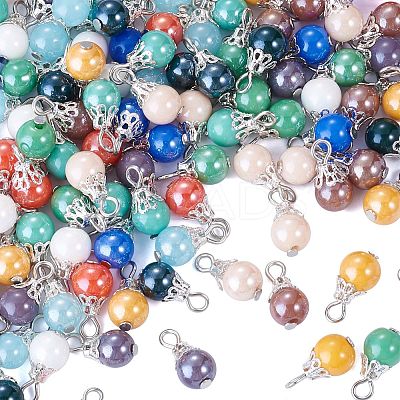 110Pcs 11 Colors Electroplate Glass Pendants PALLOY-TAC0309-1