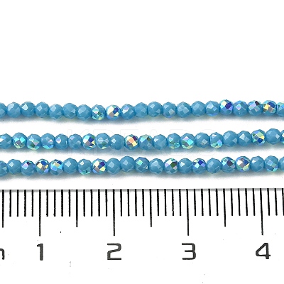 Electroplated Glass Beads Strands EGLA-P055-01A-03-1