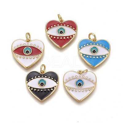 Brass Enamel Pendants KK-L185-01G-1