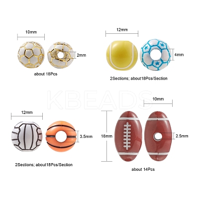 114Pcs 6 Style Acrylic Beads DIY-FS0002-36-1