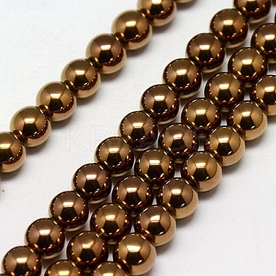 Electroplate Non-magnetic Synthetic Hematite Beads Strands G-J169A-8mm-M-1