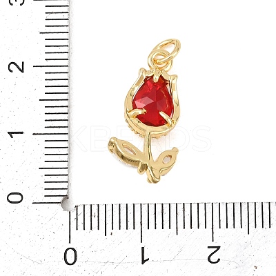 Brass Micro Pave Clear Cubic Zirconia Pendants X-KK-F931-13G-03-1