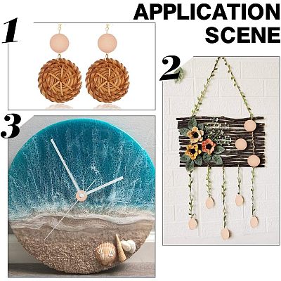 Beech Wooden Round Pieces WOOD-WH0101-32B-1