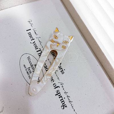 Cat Shape Cellulose Acetate(Resin) Alligator Hair Clips PW-WGA8C03-07-1