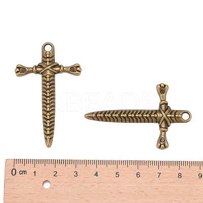 Tibetan Style Metal Dagger Pendants LS-MLF1306Y-1